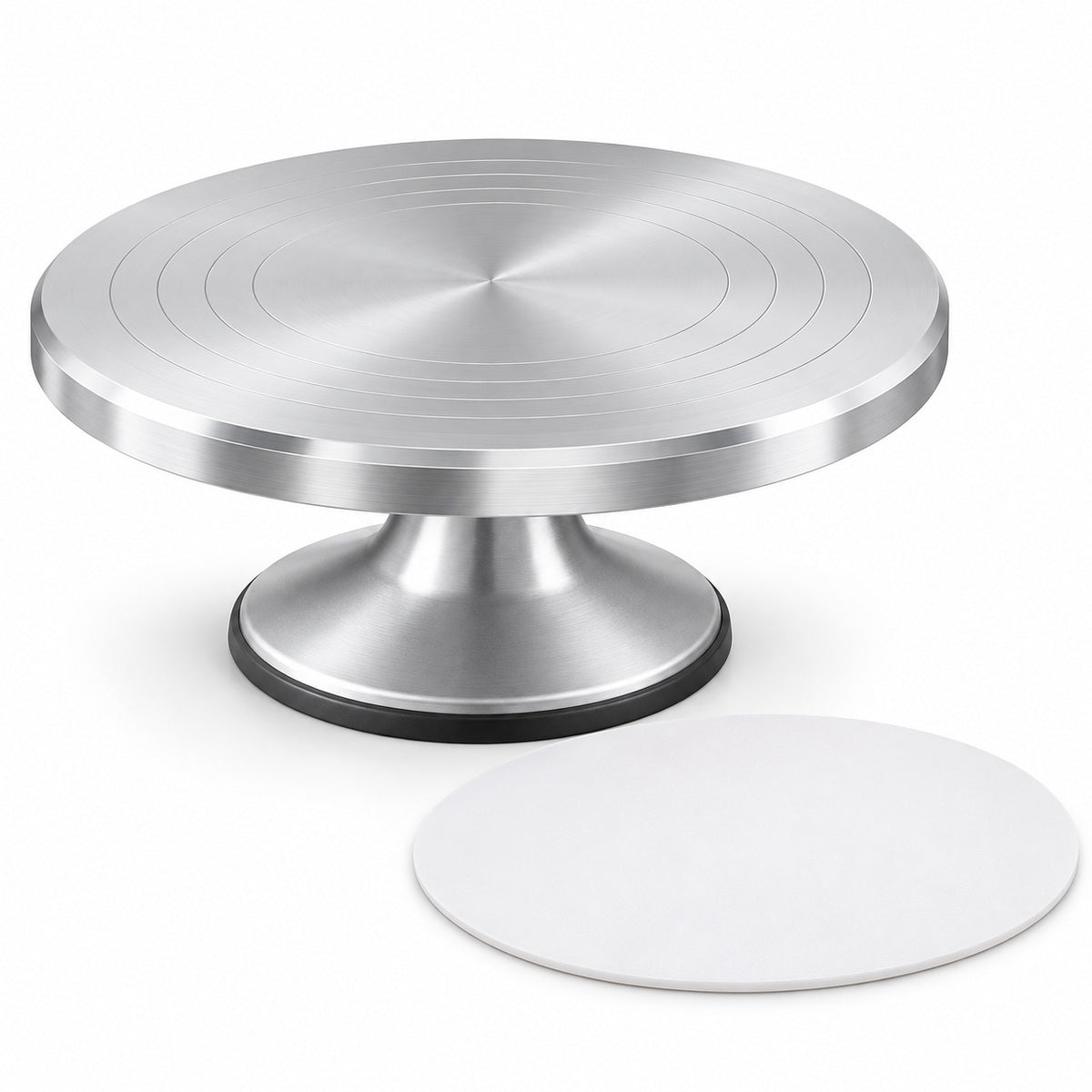 BAKEVIORA GlideRound 12-Inch Aluminum Cake Decorating Turntable