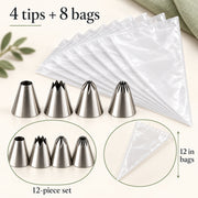 BAKEVIORA SwirlStart 12-Piece Piping Tip and Bag Set