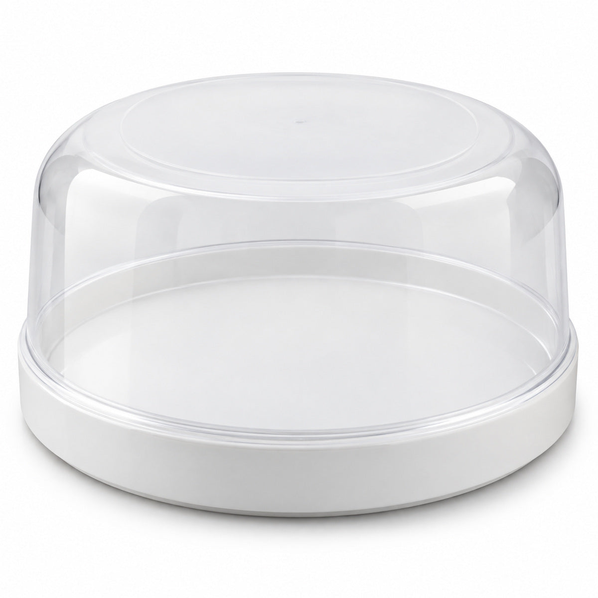 BAKEVIORA ClearNest Cake Keeper with Clear Dome and White Base
