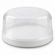 BAKEVIORA ClearNest Cake Keeper with Clear Dome and White Base