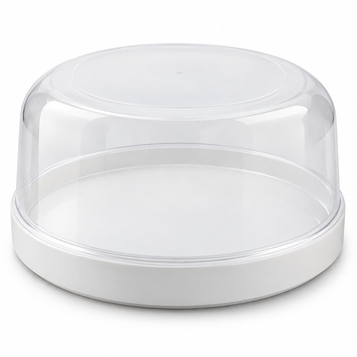 BAKEVIORA ClearNest Cake Keeper with Clear Dome and White Base