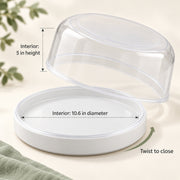 BAKEVIORA ClearNest Cake Keeper with Clear Dome and White Base