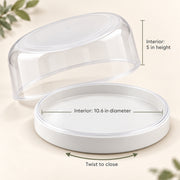 BAKEVIORA ClearNest Cake Keeper with Clear Dome and White Base